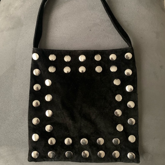 Suede Bebe Vintage Small Tote Bag Handbag - Picture 10 of 13